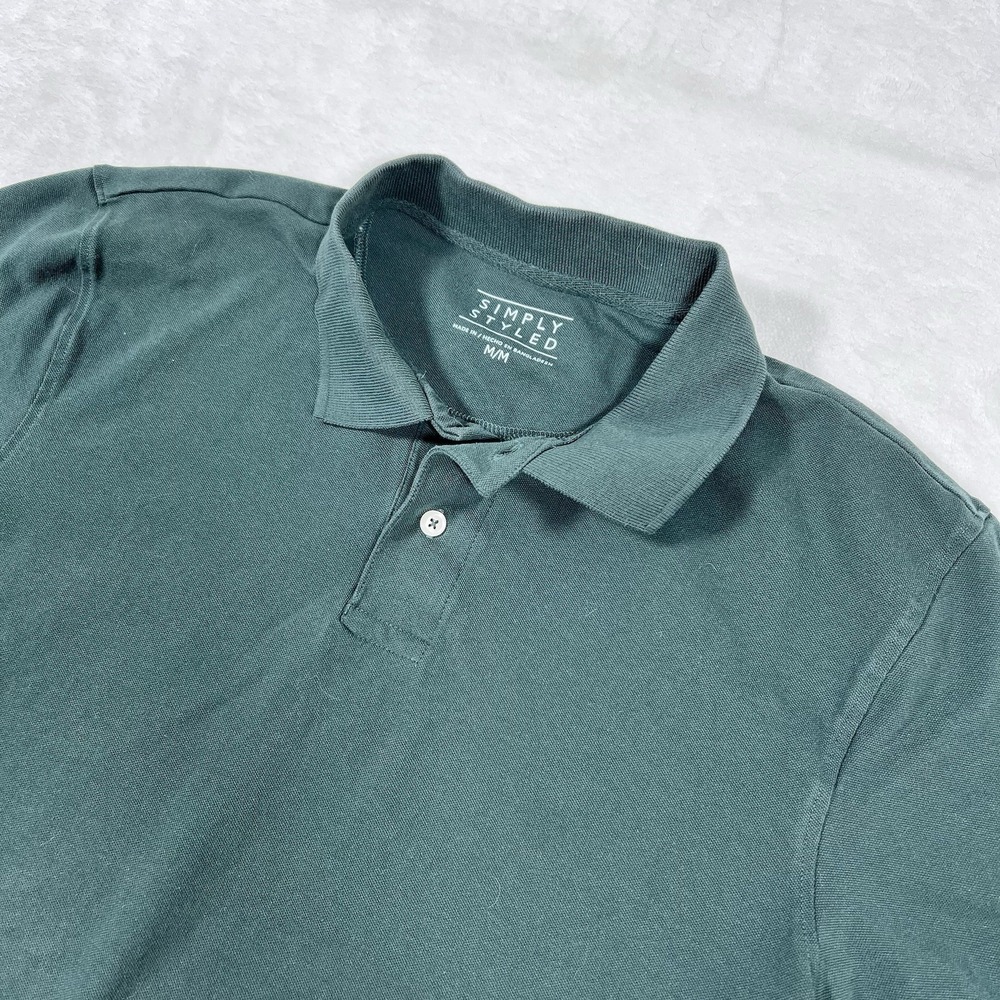 Simply Styled Mens Stretch Golf‎ Polo Shirt Green Short Sleeve Medium Athleisure